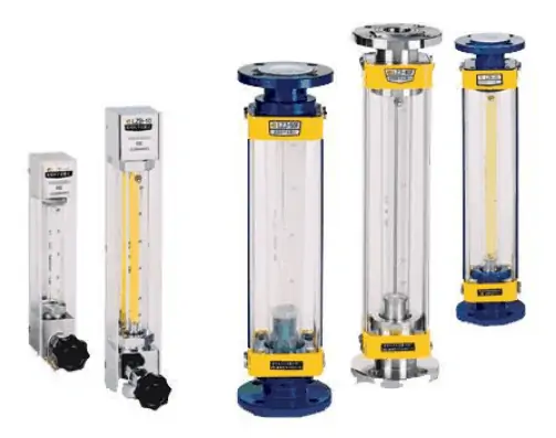 Glass variable area flow meter